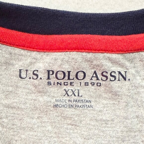U.S. Polo Assn. Men's Pullover Navy/White Striped Henley Shirt Size XXL NWT - Picture 7 of 11